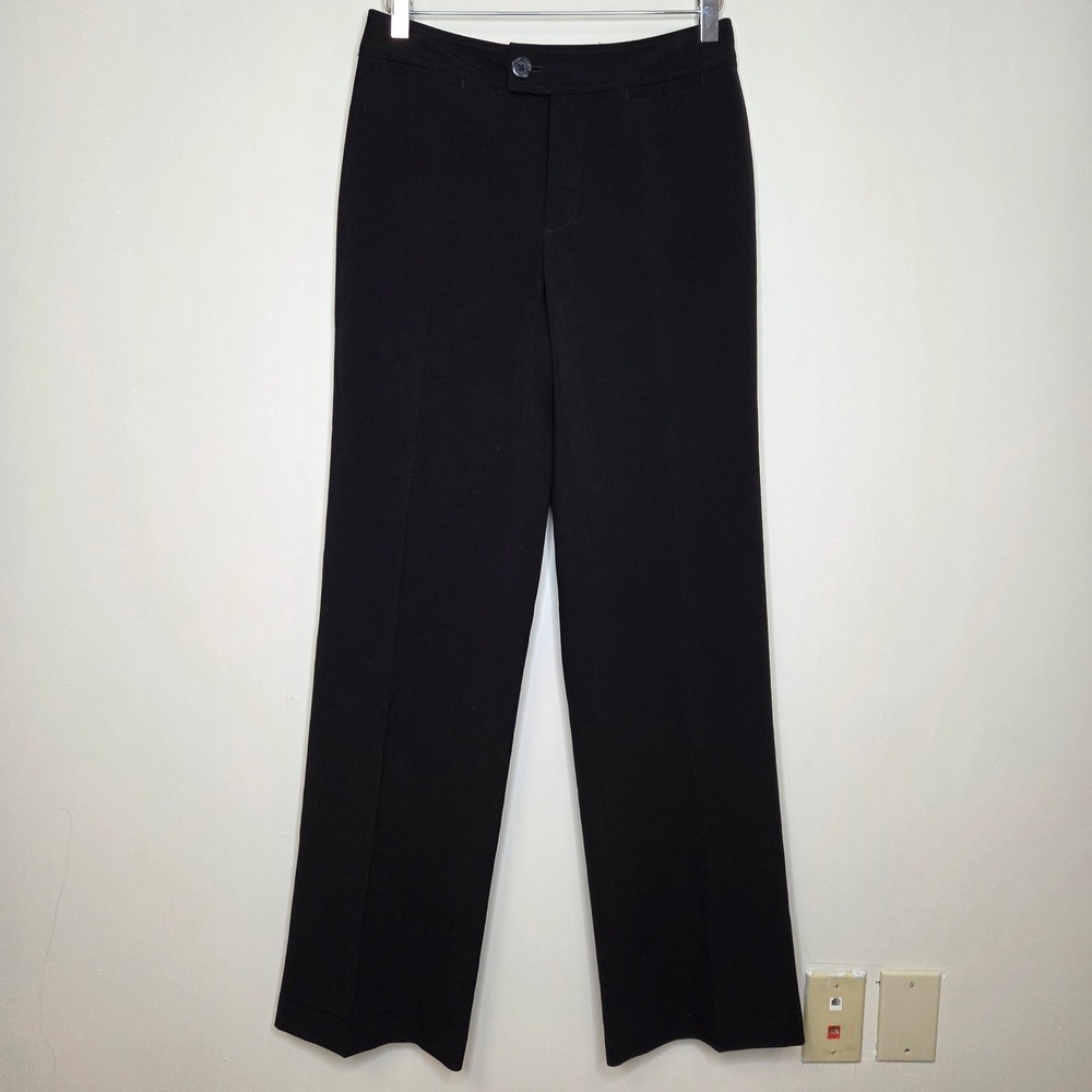 NYDJ Black Straight Leg Dress Pants‎ Womens Size 2 Mid Rise Stretch Trouser